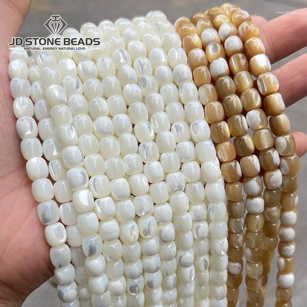 Pietre preziose sciolte Colore caffè bianco naturale Trochus Shell Bead Forma di barilotto Perline distanziatrici lucide per la creazione di gioielli Collana braccialetto fai da te