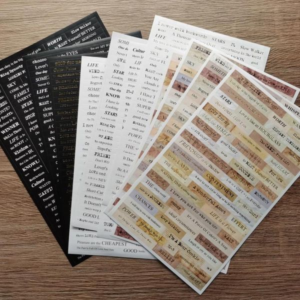 Geschenkpapier Vintage englische Phrase Collage Material Papier Junk Journal Planer Aufkleber Scrapbooking Dekorativ DIY Handwerk Po