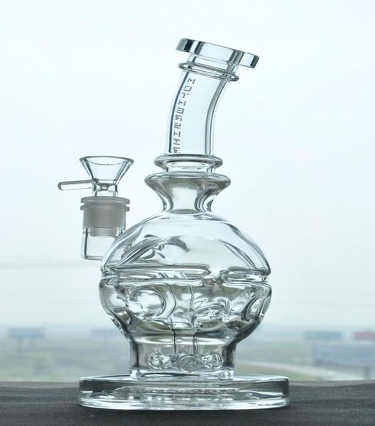 Heady Thick Fab Egg Pipa ad acqua Narghilè Teschio Beaker Dab Rig Bong Ball Recycler Collo piegato in vetro con matrice di funghi9356795