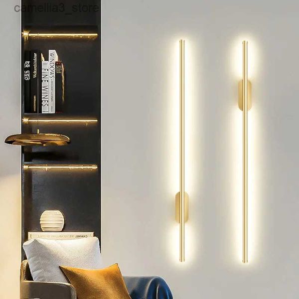 Wandlampen Moderne minimalistische Gitter-Wandleuchte Luxus-LED-Streifen-Wandleuchte Wohnzimmer TV-Hintergrundwand Schlafzimmer Nachttisch Home Deco-Beleuchtung Q231127