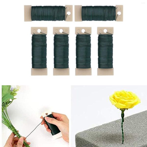 Flores decorativas 230 yardas 22 calibre Reel Floral Paddle Wire Florist Roll Wreaths Talada de cinta para artesanías Accesorios