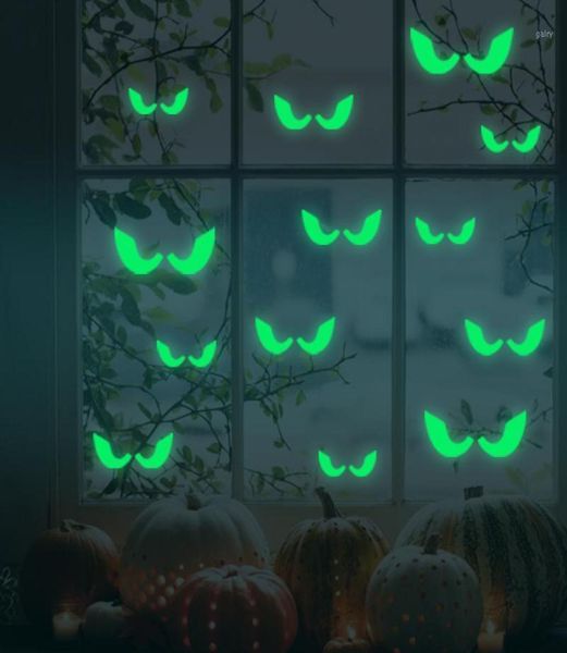 Наклейки на стену 2022 светящиеся в темноте глаза стеклянные наклейки вечерние фестиваль Хэллоуин украшения наклейки светящиеся украшения для дома8773394