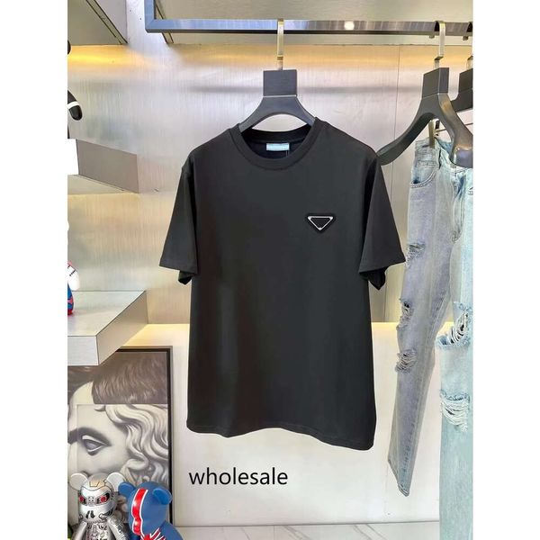 Название товара wholesale Мужская футболка Prad Pra Дизайнерская рубашка Мужская футболка Мужская черная футболка Женская одежда Размер XXL XXXL Футболки 100% Короткий треугольник на груди Код товара