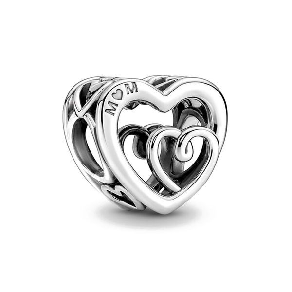 PANDORAS Plate Silver 925 Accessori Accessori Accessori adatti Pandoras Charms Gioielli all'ingrosso Mother Day Mom Heart Lock Pendant Fai da te Fine 347