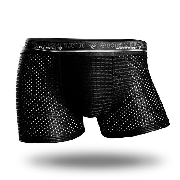 Unterhose Herren Unterwäsche Mesh Boxershorts Ice Silk Panties Man Trunk Solide Atmungsaktive Pouch Male Ropa Interior Homme Plus Size 230426