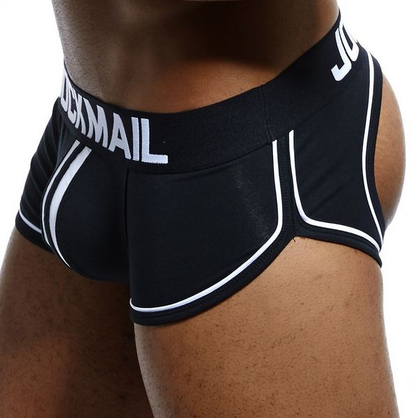 Underpants Jockmail Brand Men Roupher Boxer Shorts Backs Backless Backs Cotton Sexy Open Back Back Man Jockstrap Cuecas Sissy Trunk 230426