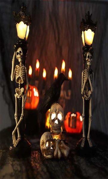 Simulação resina crânio decoração luz festa local layout adereços halloween lâmpada de rua esqueleto lâmpada decorativa para decoração casa 2208551722