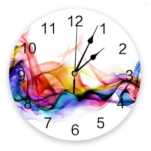 Relógios de parede cor ondulações lindas do relógio decoração de casa quarto silencioso oclock assista digital para quartos infantis