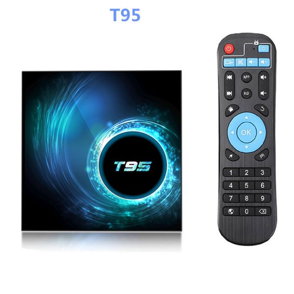 T95 Android 10.0 TV Kutusu Allwinner H616 Dört Çekirdekli 64bit Kol Corter-A53 CPU Mali G31 MP2 GPU 2GB RAM 16GB ROM 6K 4K Çıktı 2.4GHz+5GHz WiFi 100m LAN Endernet BT5.0