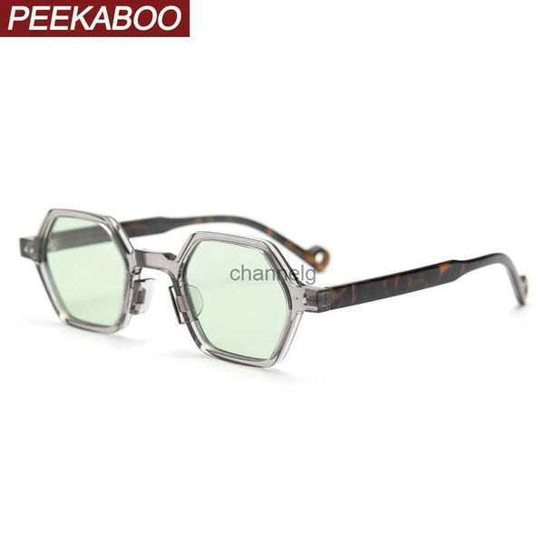 Sonnenbrille Peekaboo Retro-Stil polarisierte Sonnenbrille UV400 männlich grün braun Polygon Damen Sonnenbrille für Männer Sechseck Sommer 2023 heißer Verkauf YQ231127