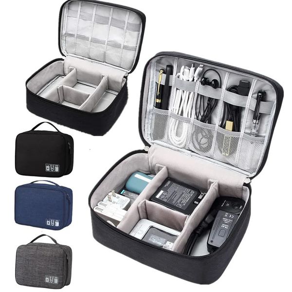 Organizer per cosmetici Borsa per cavi portatile da viaggio universale cavo USB digitale Organizzatore per schede SD cavo caricabatterie filo batteria custodia per cosmetici con cerniera 231127