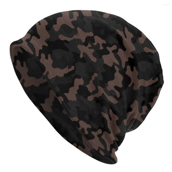 Berets inverno quente bonnet homme malha chapéu camo fibra de carbono impressão beanie boné ao ar livre militar exército camuflagem beanies bonés para homens mulheres