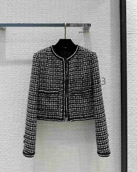 2023 Designer-Kleidung Damen-Vintage-Langarm-Tweed-Blazer-Top-Mantel Damen-Laufsteg-Kleid-Set mit Ärmeln