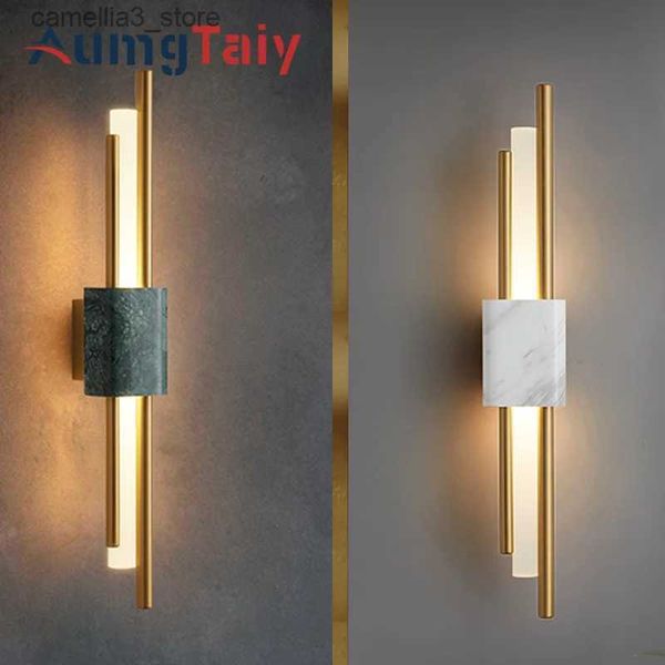 Lâmpadas de parede LED Nordic Bathroom Light Wall Light Line Tubo Acrílico Quarto Noite Lâmpada para Cabeceira Sala de Estar Corredor Escadas Decoração de Casa Q231127