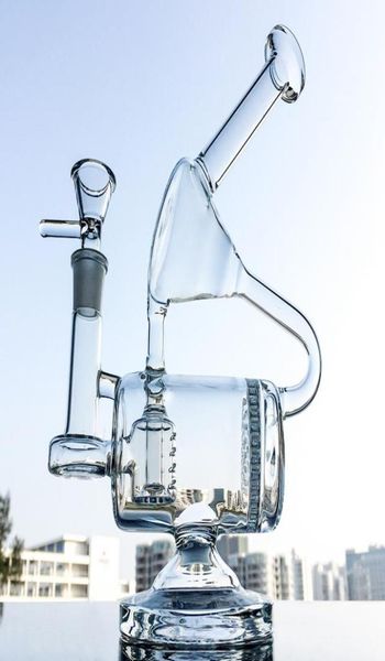Narghilè unici da 9 pollici Bong in vetro trasparente pettine riciclatore olio Dab Rigs Bong percolatore in linea Tubi dell'acqua con giunto femmina da 14 mm con ciotola 8225631