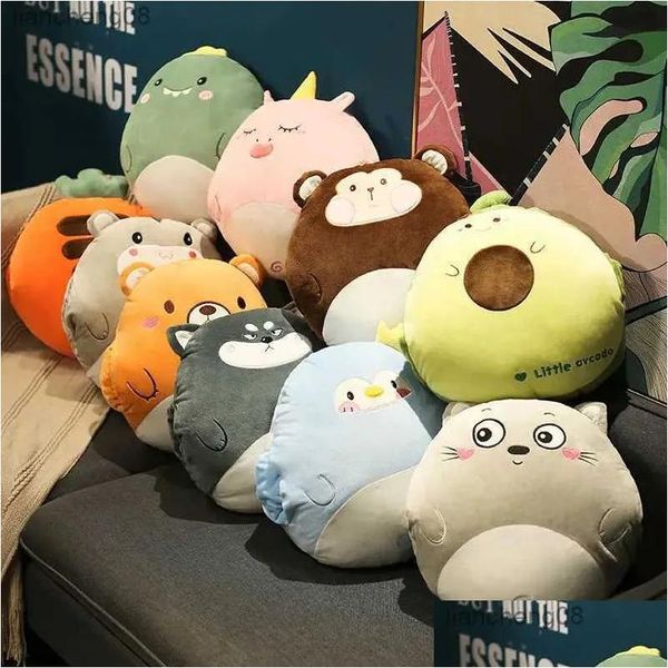 Cuscino / Cuscino decorativo Farcito Borsa scaldamani Cartoon Animal Coperta Cuscino carino Home Car Travel For Children Girl Gift R231117 Dhqgl