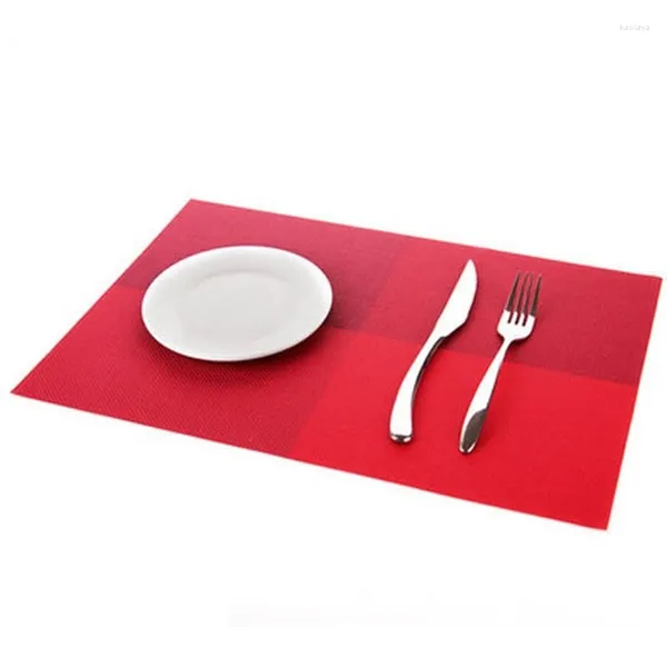 Tovagliette da tavola 4 pezzi / set Tovagliette in PVC Tappetino a blocchi di colore Pastiglie per dischi da pranzo Sottobicchieri Mantel Napperon 30 45cm Plate Bar Tapete