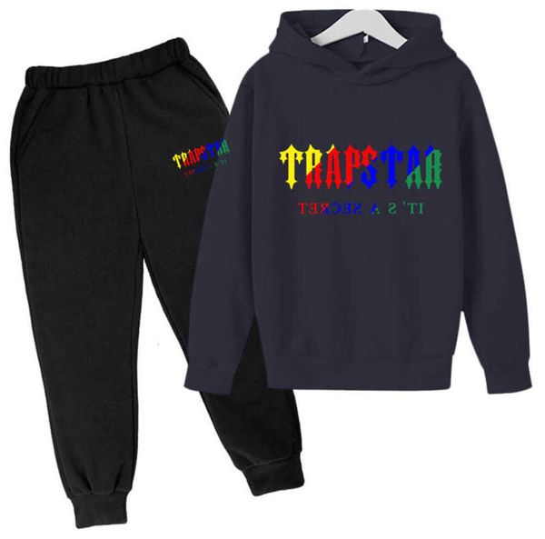 Bebê Crianças Designer Roupas Set Trapstar Criança Camisola Com Capuz Kid Tracksuits 2 Peças Conjuntos Meninos Meninas Juventude Crianças Hoodies Moletom Sweatpants 6623ess