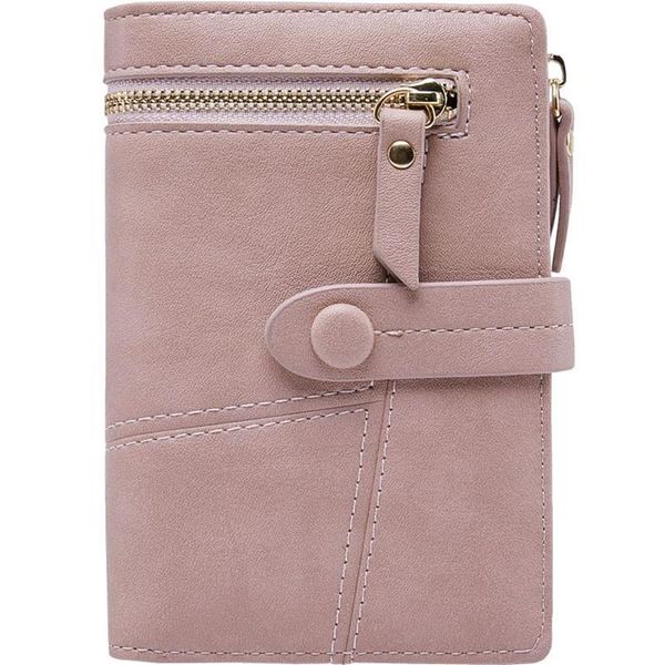 Design original feminino rfid bloqueando carteiras pequenas compactas bifold couro bolso carteira senhoras mini bolsa com id window233g