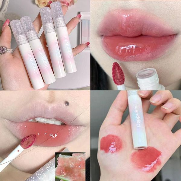 Lipgloss Spiegel Wasser Transparent Öl Glas Flüssiger Lippenstift Feuchtigkeitsspendender Lipgloss Dauerhaft Sexy Tönung Make-up