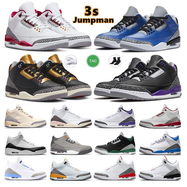 2024 Jumpman 3s Basketballschuhe Herren Trainer Outdoor Sports Sneakers 3 Rust Pink Pine Green Cool Grey UNC Court Purple Laser Orange Cardinal Hall of Fame Eur 36-47