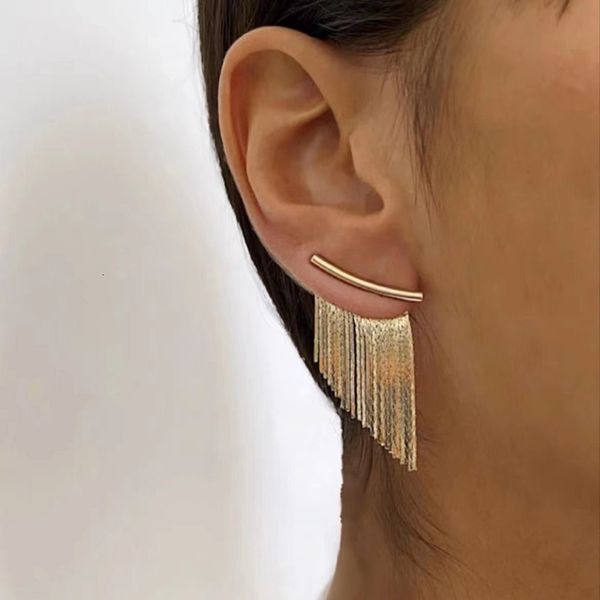 Declaração de moda de manguito de orelha Brincos de coloração de ouro longa Brincos de borla Bling Brincos para mulheres MS MS WEDIOL DIÁRIO PENENTE PENDO DE JOIXAS 230426