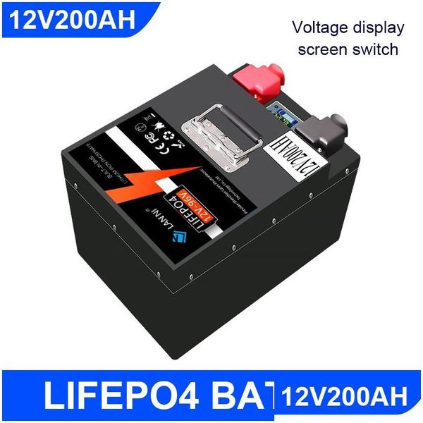 Baterias de veículos elétricos Lifepo4 Bateria com Bluetooth Bms Display 12V 200Ah Tamanho aceitável personalizado adequado para carrinho de golfe Otiuv