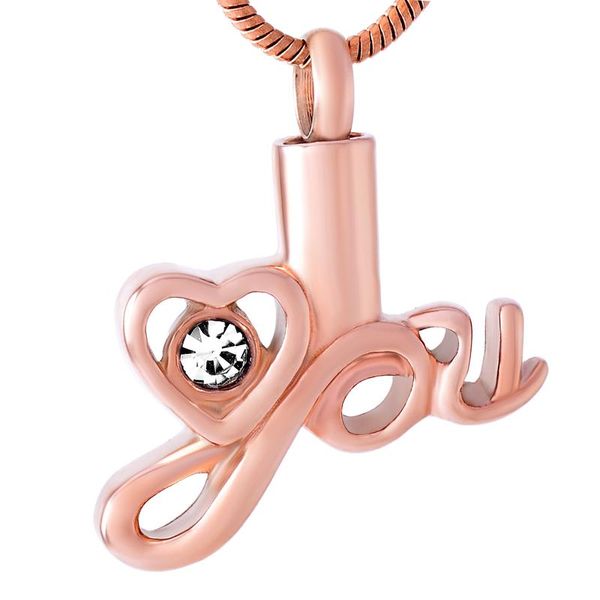 Anhänger Halsketten Einzigartige Infinity Love You Hollow Alphabet Halskette Pet Human Memorial Urne Mini Medaillon Souvenir Schmuck für Damenmode