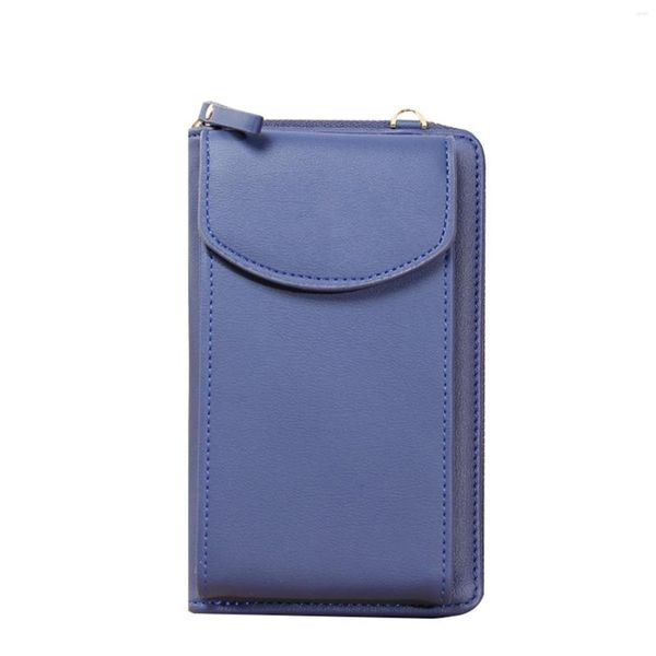 Portafogli Portafoglio lungo Borsa a tracolla Borsa a tracolla in pelle PU Cerniera per telefono di moda Slot per schede Carteras Frizione Borsa da donna Casual