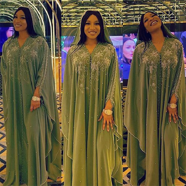 Ethnische Kleidung Muslim Roben Damen Abaya Kleid für Frauen Sommer Chiffon Perle Lange Kirche Hijab Kleid Traditionell Plus Größe 230426