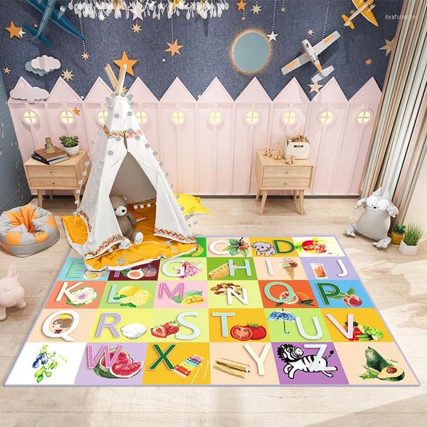 Teppiche LIDALL_1 Flight Chess Game Mat 26 Letters And Fruits Living-room Kid Room Bedroom Home Business Decor Rug Carpet