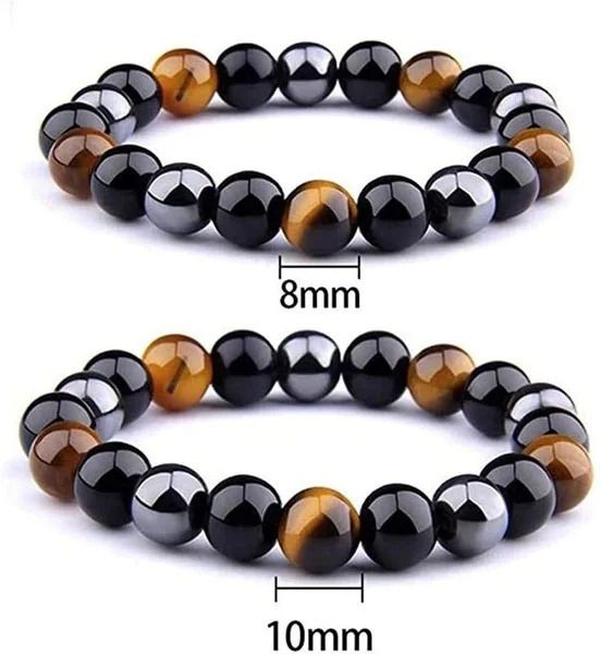 Chaîne Oeil de Tigre Obisidienne Bracelet Hommes Hématite Magnétique Triple Protection Soins de Santé En Acier Inoxydable Femmes Perte De Poids Cadeau 231124