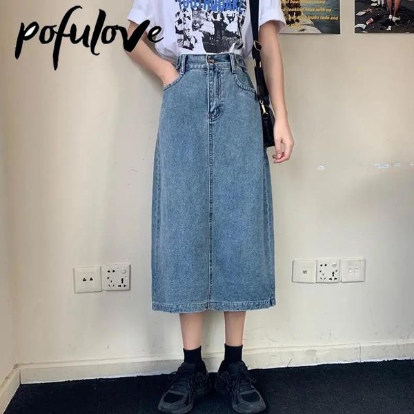 Scherma Skirts Skirt Woman Gothic Y2k Floral Pencil Skirts Harajuku Scapa in denim High Waist ALINE FLIT Long Skirts Spring and Summer