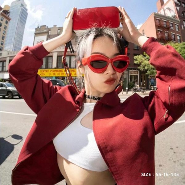 Óculos de sol 2023 Modelo de talento da rede de moda Star Hip Hop Designer de qualidade de luxo Mulheres UV400