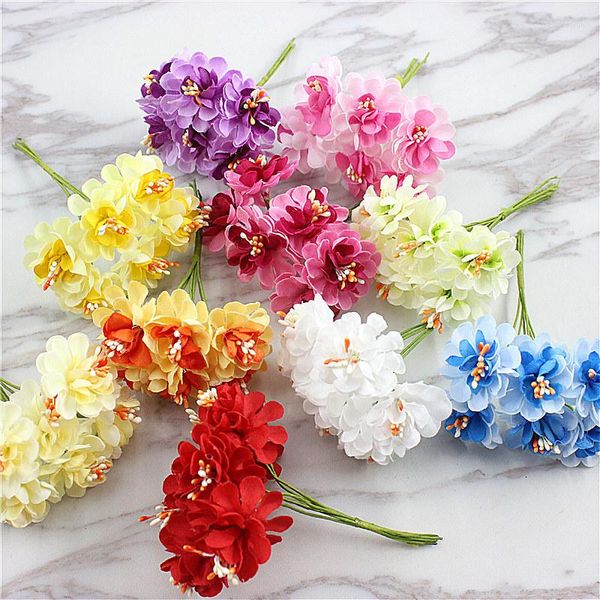 Декоративные цветы искусственное цветочное шелк DIY венок ручной работы маленький сливовый подсолнечный букет