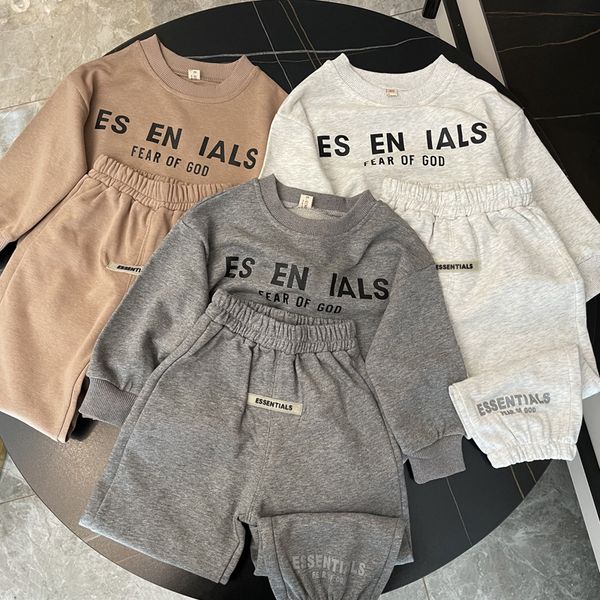 Crianças roupas de grife moda infantil marca 2023 novos homens e mulheres crianças carta camisola calças crianças esportes e lazer terno