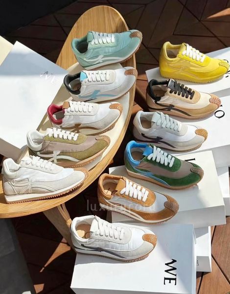 Scarpe vintage Forrest Gump abbinate a scarpe da ginnastica colorate Scarpe casual Uomo di lusso Donna Sneaker con lacci in pelle scamosciata in nylon Tomaia morbida Suola in gomma ondulata Scarpe piatte