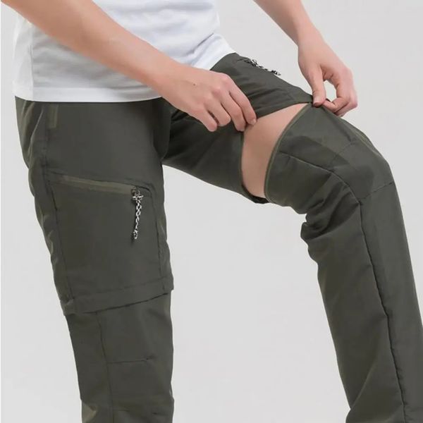 Calças masculinas calças casuais homens multi bolsos zíper masculino removível carga calças masculinas calças táticas camping jogger sweatpants plus size 231127