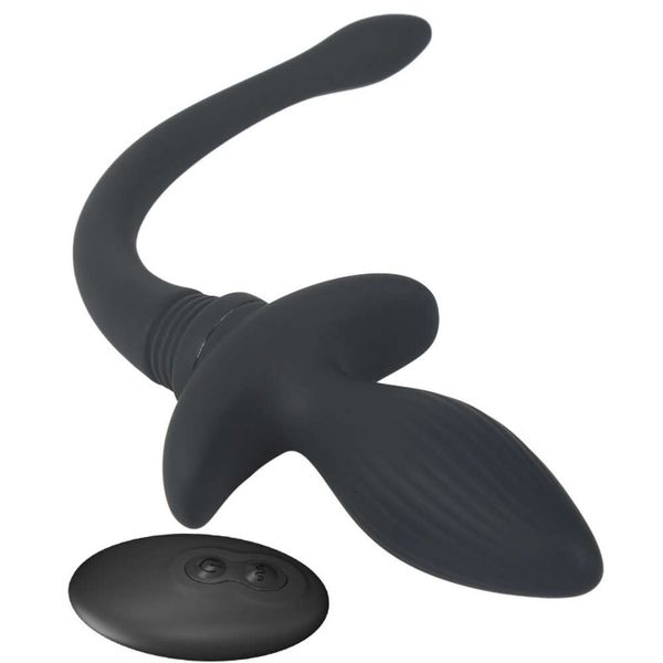 Brinquedo sexual massageador cauda silicone anal butt plug vibrador 10 modos de massagem brinquedos para mulheres homens casais jogos sem fio rc
