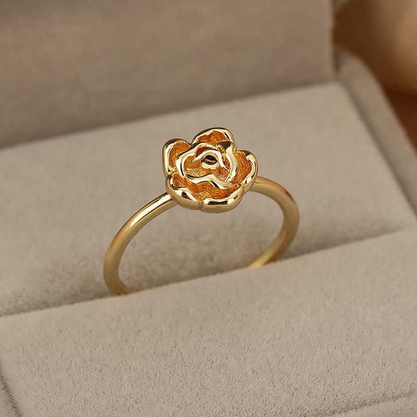 Band Ringe Blume Ringe für Frauen Paare Vintage kreative Fingerringe Trend weibliche Hochzeit exquisite Schmuck Dropshipping Großhandel AA230426