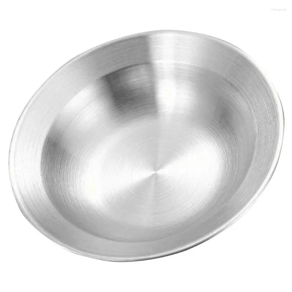 Conjuntos de louças Batedor de ovos de aço inoxidável Salada Tigela Bandeja Mesa de café Placa de macarrão Mistura de metal