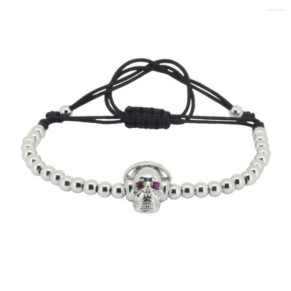 Bracelets de charme Anil Arjandas Men Bracelet Personalidade Res Skull Skull SkEELT