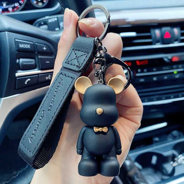 Schlüsselanhänger Netter Harz Schlüsselanhänger Charme Krawatte Der Bär Anhänger Für Frauen Tasche Auto Schlüsselanhänger Handy Edlen Schmuck Zubehör Kinder Mädchen Geschenk J230427