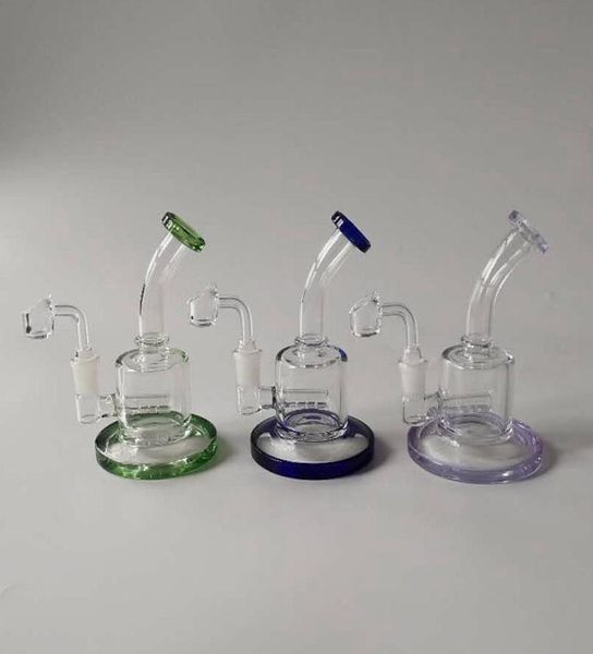 Mini bong in vetro Small Dab Rigs Pipa ad acqua con percolatore in linea Bong spesso 6 pollici con banger al quarzo da 4 mm CS1817348063