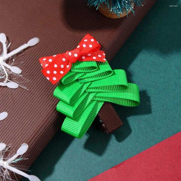 Accessori per capelli Cappelli per albero di Natale con glitter carini Forcine per capelli Ragazze Dolce Babbo Natale Clip con stampa di caramelle Boutique Copricapo per bambini