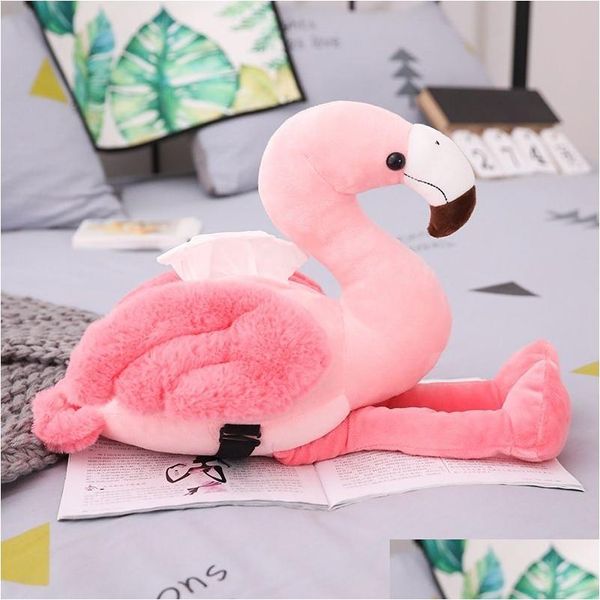 Auto Tissue Box Home Halter Rosa Flamingo Er Nette Armlehne Fall Spender Plüsch Mädchen Zimmer Dekor Spielzeug Drop Lieferung Mobiles motorräder Dhphl