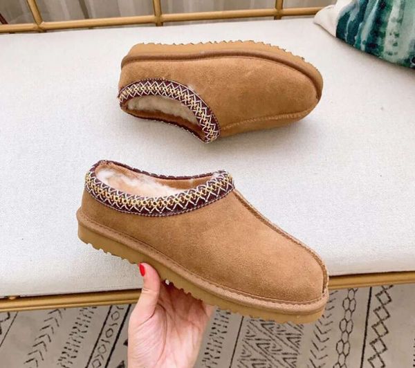 Uomo alla moda Donna Pantofola Tasman Mini stivali da neve Pelle di pecora Pelliccia di peluche tenere al caldo con sacchetto per la polvere di carta Corto Morbido comodo Casual Bellissimi regali Scarpe di moda