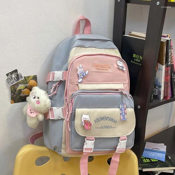 Borse da scuola 2023 zaini da donna carini zaino in nylon multitasche impermeabile per studentesse pacchetto di libri per laptop Kawaii