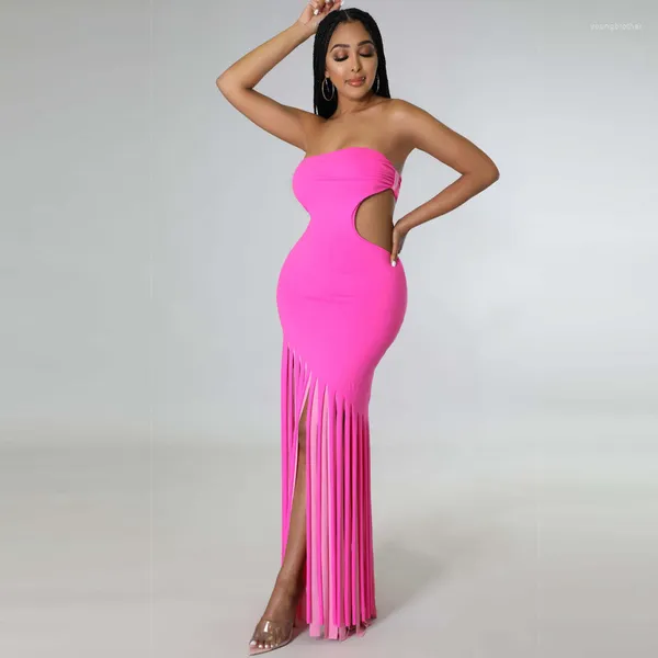 Abiti casual WUHE Nappa Lunghezza al pavimento Off The Shoulder Maxi Dress Petto Avvolgente Guaina Cut Out Club Party Vestido De Mujer