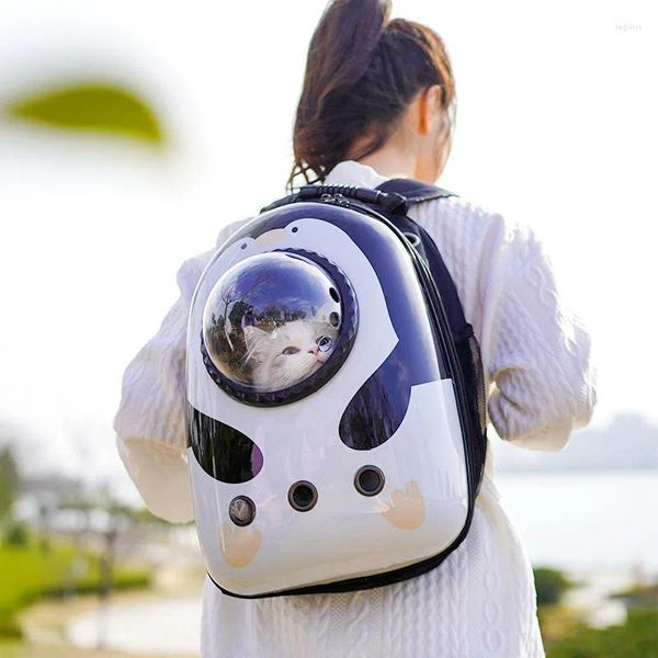 Portadores de gatos moda ao ar livre mochila de viagem respirável pet ombros transportadora saco para dentro de 6 kg gatos mascotas animais de estimação suprimentos